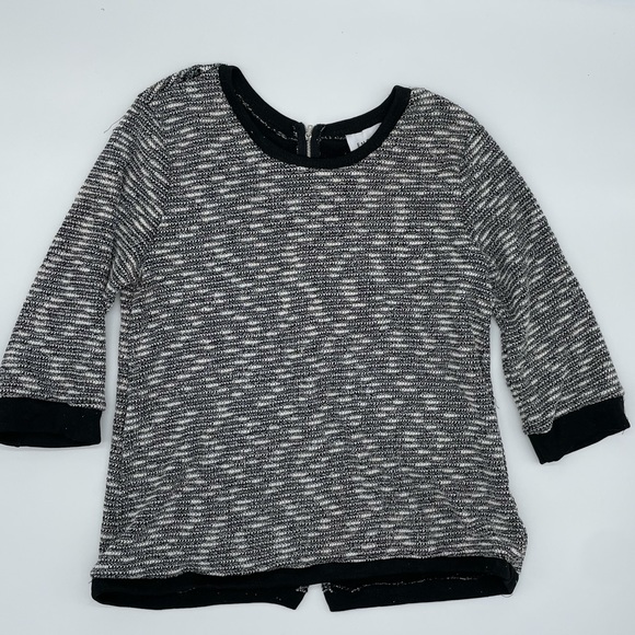 Emelia Sweaters - Emelia L Black White 3/4 Sleeve pullover Knit Sweater